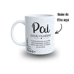 Caneca de Porcelana com Nome Personalizado - Pai - 325ml  - 1 unidade - Rizzo