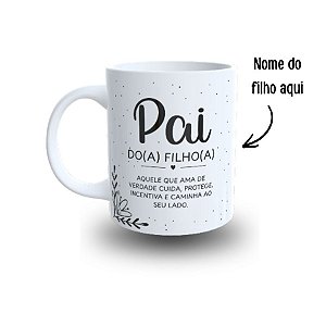 Caneca de Porcelana com Nome Personalizado - Pai Amor - 325ml  - 1 unidade - Rizzo