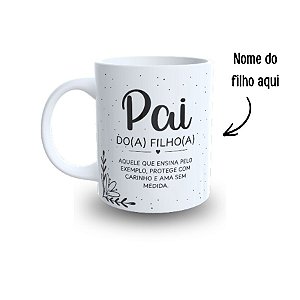 Caneca de Porcelana com Nome Personalizado - Pai Exemplo - 325ml  - 1 unidade - Rizzo