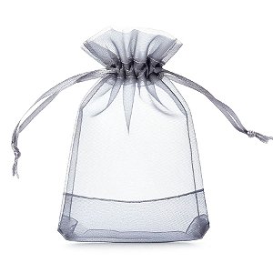 Saquinho de Organza - Cinza - 17x30cm - 10 unidades - Rizzo