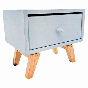 Mini Gaveteiro de Mesa 1 Gaveta - Azul Claro - 20x15x17cm - 1 unidade - Rizzo