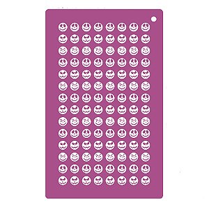Placa para Confeitos e Sprinkles - Faces Caveirinhas - Ref.1521 - 1,5cm - 1 unidade - RR Cortadores - Rizzo