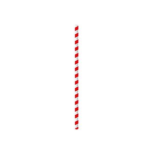 Canudo de Papel - Listrado Vermelho e Branco - 100 unidades - Cromus - Rizzo