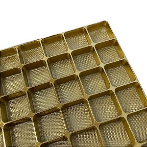 Placa Berço Premium para Doces - Ouro - 54 Cavidades de 5x5cm  - 5 unidades - Crystal - Rizzo