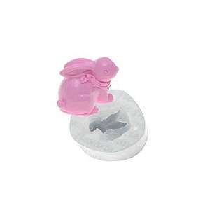 Molde de Silicone Coelho Agachado com Lenço Ref. 648 Flexarte Rizzo Confeitaria