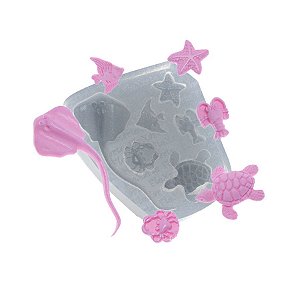 Molde de silicone Fundo do Mar Lagosta Ref. 526 Flexarte
