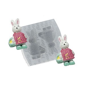 Molde de Silicone Coelhinhas c/ Cesto de Ovos Ref. 396 Flexarte