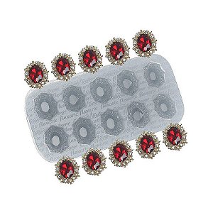 Molde de Silicone Jóia Pró - Oval Saint Ref. 590 Flexarte