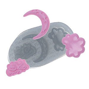 Molde de Silicone Nuvem + Lua Ref. 147 Flexarte