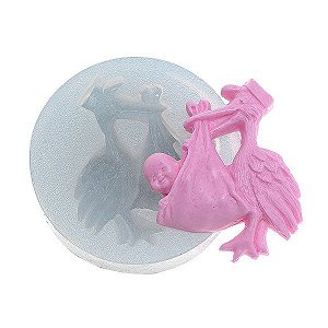 Molde de silicone Cegonha com bebê Ref. 193 Flexarte