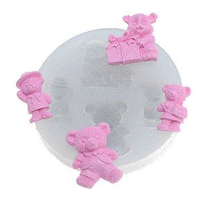 Molde de silicone Quarteto de ursos Ref. 287 Flexarte