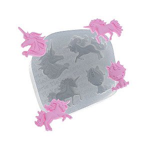 Molde de silicone Mini Unicórnios Ref. 532 Flexarte