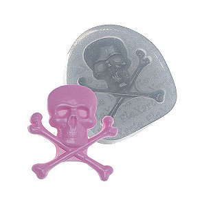 Molde de silicone Caveira Pirata Ref. 254 Flexarte