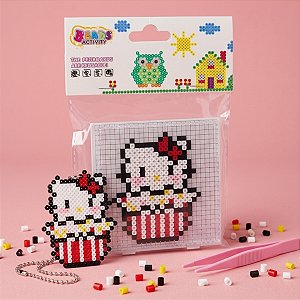 Kit de Miçangas para Pixel Art - Perler Bead - Gatinha com Laço - 1 unidade - Rizzo