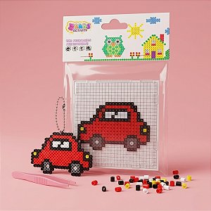 Kit de Miçangas para Pixel Art - Perler Bead - Carro Vermelho - 1 unidade - Rizzo
