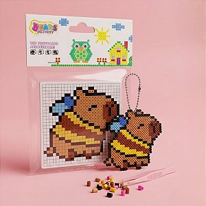 Kit de Miçangas para Pixel Art - Perler Bead - Capivara de Abelha - 1 unidade - Rizzo