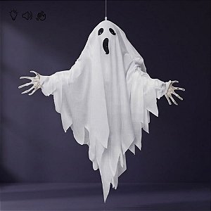 Enfeite Decorativo De Halloween Com Som, Luz e Movimento - Fantasma Nick - 60cm - 1 unidade - Cromus - Rizzo