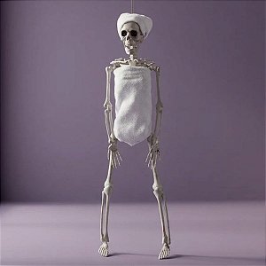 Enfeite Decorativo de Halloween Para Pendurar - Caveira de Toalha - 40cm - 1 unidade - Cromus - Rizzo