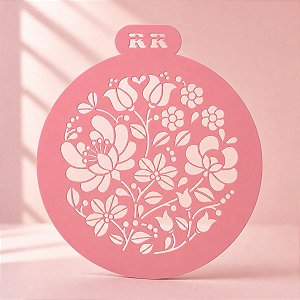 Stencil Floral - Ref. 3052 - 23,5x21,5cm - 1 unidade - RR Cortadores - Rizzo
