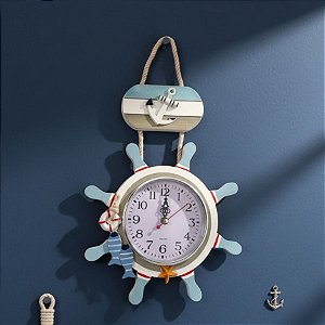 Enfeite Decorativo Para Pendurar - Relógio Náutico - 32x22cm - 1 unidade - Rizzo