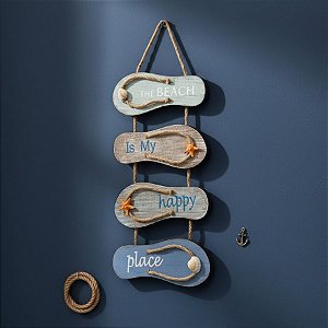Enfeite Decorativo Para Pendurar - Pendente Nautico de Chinelos - 50x22cm - 1 unidade - Rizzo