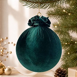 Bola de Natal Grande - Veludo Verde - 30cm - 1 unidade - Rizzo