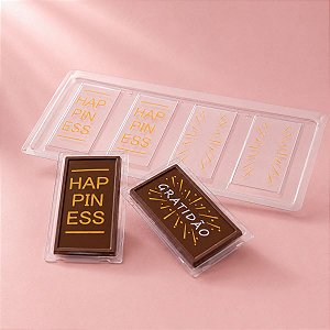 Blister Decorado com Transfer Para Chocolate - Tablete Gratidão e Happiness - BL011801 - 1 un - Stalden - Rizzo