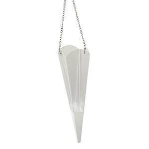 Floreira de Plástico com Corrente - Transparente e Branca - 38x8cm - 1 unidade - Rizzo