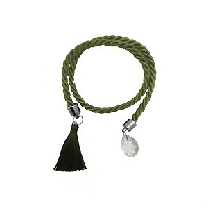 Cordão Decorativo - Verde Pingente Gota e Pompom - 32cm - 1 unidade - Rizzo