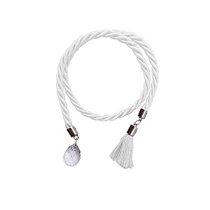Cordão Decorativo - Branco Pingente Gota e Pompom - 32cm - 1 unidade - Rizzo
