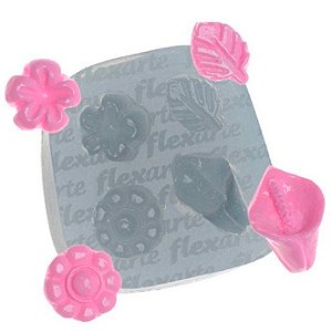 Forma de Silicone - Florzinhas Crystal Ref: 288 - 1 unidade - Flexarte - Rizzo