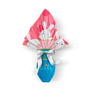 Saco Express 24x24cm para Ovos de 100g a 150g - Coelhinho Rosa - 25 unidades - Cromus - Rizzo