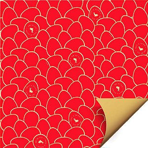 Folha para Ovos de Páscoa Double Face Astral Vermelho 69x89cm - 25 unidades - Cromus - Rizzo