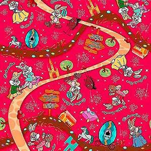 Folha para Ovos de Páscoa Metalizado Contos de Fada Pink 69x89cm - 25 unidades - Cromus - Rizzo