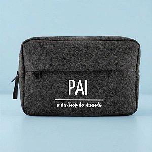 Necessaire Masculina Personalizado Melhor Pai - Preto - 23x15x7cm - 1 unidade - Rizzo