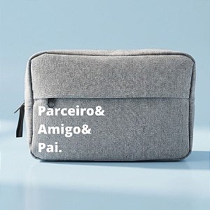 Necessaire Masculina Personalizado Pai Amigo - Cinza - 23x15x7cm - 1 unidade - Rizzo