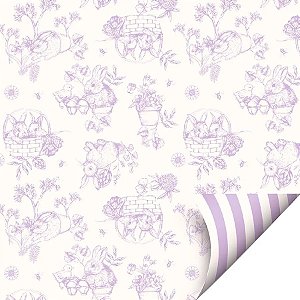 Folha para Ovos de Páscoa Double Face Clássico Francês Lilás 69x89cm - 25 unidades - Cromus - Rizzo