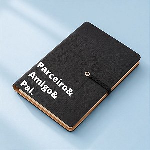 Mini Caderno Capa Mole com Sticky Notes Personalizado Pai Amigo - Preto - 14,3x10cm - 1 unidade - Rizzo