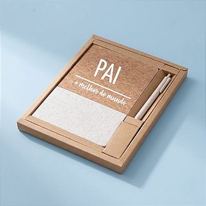 Kit Caderno e Caneta Personalizado Melhor Pai - Kraft - 27x20cm - 1 unidade - Rizzo