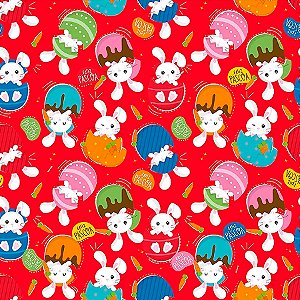 Folha para Ovos de Páscoa Metalizado Surpresa Páscoa Vermelho - 69x89cm - 25 unidades - Cromus - Rizzo