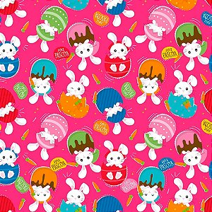 Folha para Ovos de Páscoa Metalizado Surpresa Páscoa Rosa 69x89cm - 25 unidades - Cromus - Rizzo