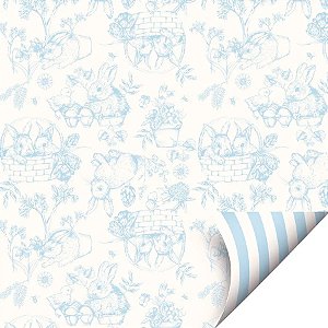 Folha para Ovos de Páscoa Double Face Clássico Francês Azul 69x89cm - 25 unidades - Cromus - Rizzo
