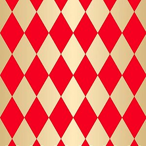 Folha para Ovos de Páscoa Metalizado Pierrot Vermelho Ouro 69x89cm - 25 unidades - Cromus - Rizzo