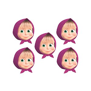 Mini Carinha Impresso em EVA - Masha e o Urso  - 5 unidades - Piffer - Rizzo