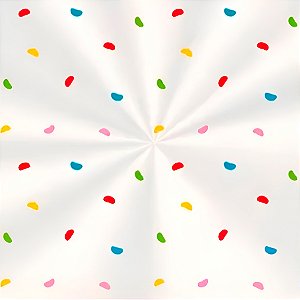 Saco Transparente Decorado - Jujubas Colorido - 100 unidades - Cromus - Rizzo