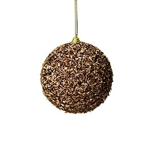Bola de Natal Decorada - Marrom - 10cm - 1 unidade - Rizzo