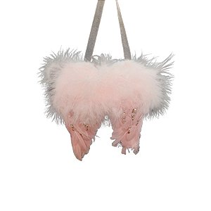 Asa De Anjo Decorativa de Natal - Rosa - 17cm - 1 unidade - Rizzo