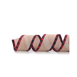 Fita com Borda Xadrez - Vermelho e Preto - 6,3 cm x 9,14 m - 1 unidade - Cromus  - Rizzo