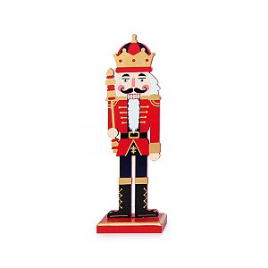 Quebra Nozes de Madeira com Bastão - Vermelho e Preto - 30cm - 1 unidade - Cromus - Rizzo