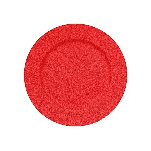 Sousplat Glitter Vermelho - 33cm - 1 unidade - Cromus - Rizzo